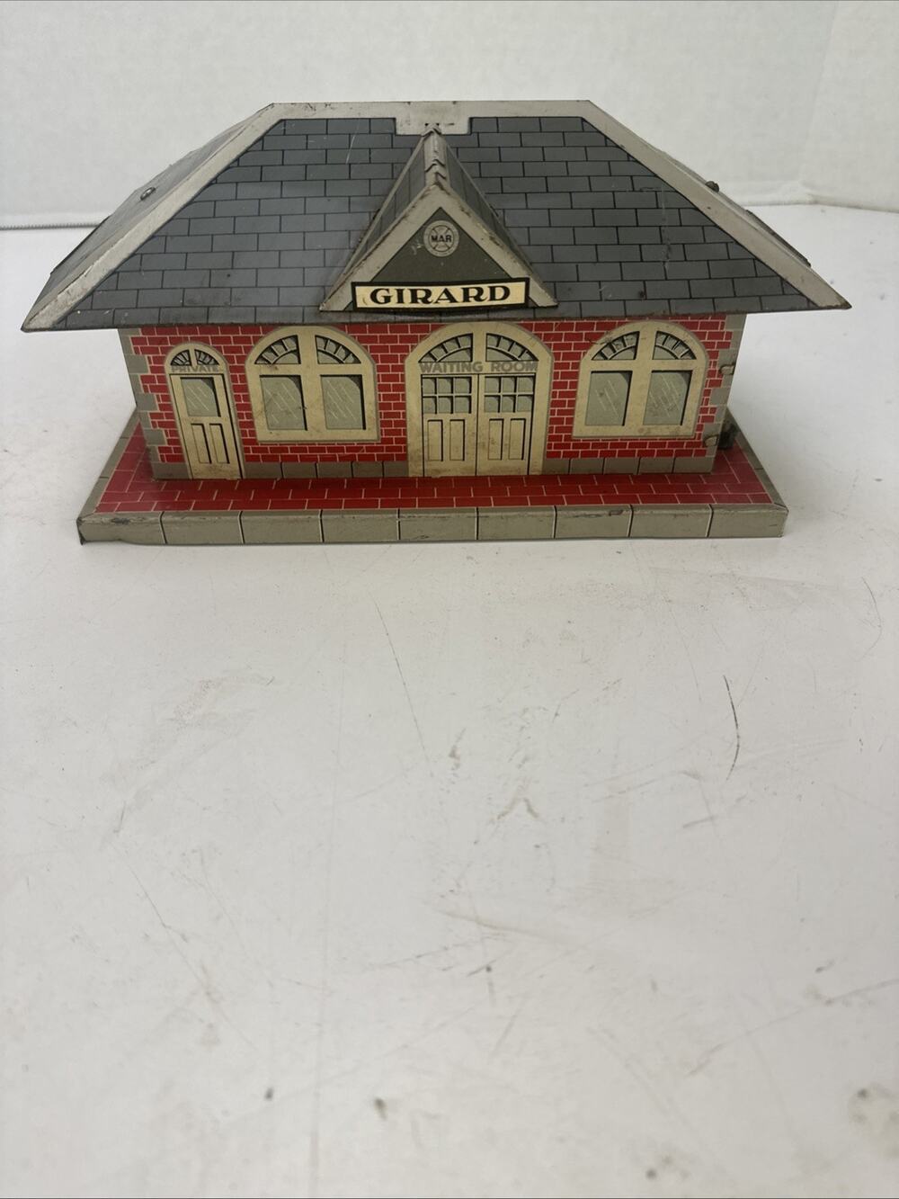 O Scale Marx Girard Train Station Tin Building With Whistle - Tested and Working